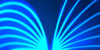 Işık dalgalarının neon renkli soyut tasarımı. Dijital arka plan ve neon ışığı parlama efekti. Parlak ışınlar duvar kağıdı.