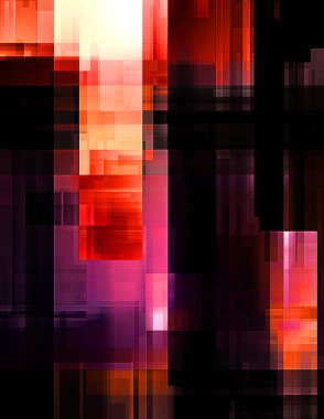 Renkli ve canlı geometrik şekiller katmanları var. Bir teknoloji planının dijital illüstrasyonu. Gelecekçi tasarım şablonu.