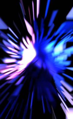 Işık parçacık izleri. Parlayan parçacıkları ve çizgileri olan ışık patlaması yıldızı. Güzel hareketli soyut ışın arkaplanı.