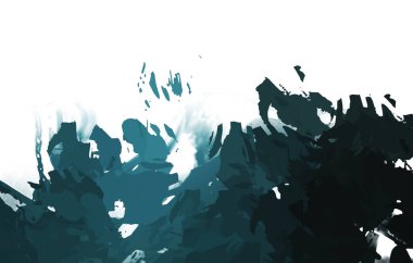 Taranmış Boyalı Soyut Arkaplan. Vahşi kaotik fırça darbeleri. Boya darbeleri. 2D İllüstrasyon. Fırça darbeli resim. 