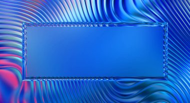 Soyut çerçeveli arkaplan. Renkli, canlı, dalgalı bir duvar kağıdı. Merkezi çerçeveli yaratıcı grafik 2d çizim. Dinamik şekilli modaya uygun sıvı örtüsü.