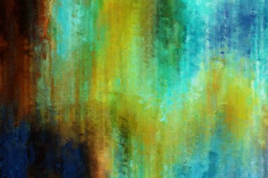 Modern sanat. Renkli çağdaş sanat eserleri. Renkli boya darbeleri. Soyut arkaplanda fırça darbeleri. Fırça boyası. Eşsiz duvar sanatı.