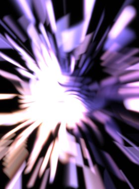 Işık parçacık izleri. Parlayan parçacıkları ve çizgileri olan ışık patlaması yıldızı. Güzel hareketli soyut ışın arkaplanı.