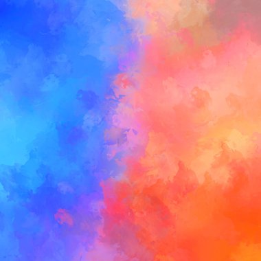 Canlı fırça darbeleriyle boyanmış. Renkli desenli resim. Fırçalanmış duvar kağıdını boya.