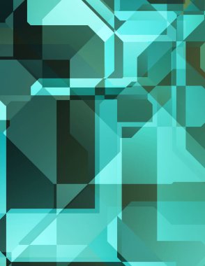 Renkli ve canlı geometrik şekiller katmanları var. Bir teknoloji planının dijital illüstrasyonu. Gelecekçi tasarım şablonu.