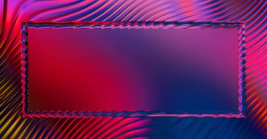 Soyut çerçeveli arkaplan. Renkli, canlı, dalgalı bir duvar kağıdı. Merkezi çerçeveli yaratıcı grafik 2d çizim. Dinamik şekilli modaya uygun sıvı örtüsü.