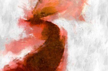 Soyut arkaplanda pürüzlü fırça darbeleri. Fırça boyası. Renkli boya darbeleri. Eşsiz duvar sanatı. Tuvaldeki modern sanat. Renkli çağdaş sanat eserleri. 