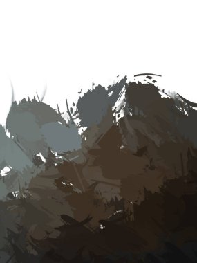 Taranmış Boyalı Soyut Arkaplan. Vahşi kaotik fırça darbeleri. Boya darbeleri. 2D İllüstrasyon. Fırça darbeli resim. 