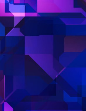 Renkli ve canlı geometrik şekiller katmanları var. Bir teknoloji planının dijital illüstrasyonu. Gelecekçi tasarım şablonu.