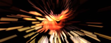 Işık parçacık izleri. Parlayan parçacıkları ve çizgileri olan ışık patlaması yıldızı. Güzel hareketli soyut ışın arkaplanı.