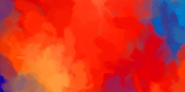 Renkli fırça darbelerinin soyut arkaplanı. Fırçalanmış canlı duvar kâğıdı. Resmedilmiş sanatsal bir eser. Eşsiz ve yaratıcı illüstrasyon. Fırça darbesi ile boyanmış. Duvar sanatı.