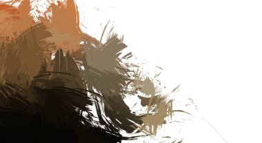 Taranmış Boyalı Soyut Arkaplan. Vahşi kaotik fırça darbeleri. Boya darbeleri. 2D İllüstrasyon. Fırça darbeli resim. 