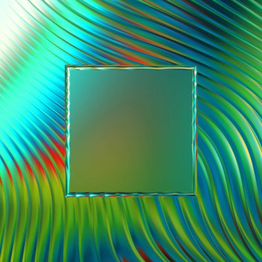 Soyut çerçeveli arkaplan. Renkli, canlı, dalgalı bir duvar kağıdı. Merkezi çerçeveli yaratıcı grafik 2d çizim. Dinamik şekilli modaya uygun sıvı örtüsü.