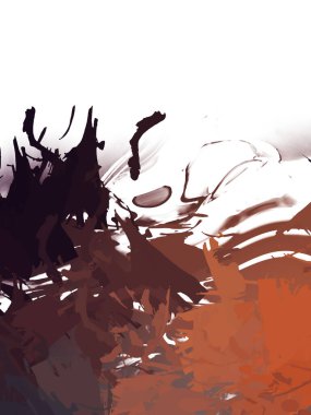 Taranmış Boyalı Soyut Arkaplan. Vahşi kaotik fırça darbeleri. Boya darbeleri. 2D İllüstrasyon. Fırça darbeli resim. 