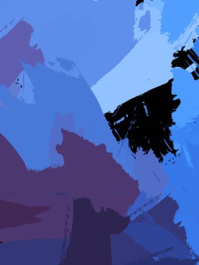 Vahşi fırça darbeleriyle yaratıcı soyut resim. Artistik fırça darbeleriyle donatılmış. Renkli ve canlı bir tasvir. Boyalı sanat.