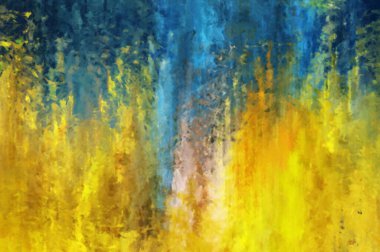 Modern sanat. Renkli çağdaş sanat eserleri. Renkli boya darbeleri. Soyut arkaplanda fırça darbeleri. Fırça boyası. Eşsiz duvar sanatı.