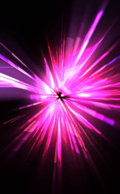 Fütürist mercek patlaması. Parlayan parçacıkları ve çizgileri olan ışık patlaması yıldızı. Güzel soyut ışın arkaplanı.