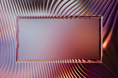 Soyut çerçeveli arkaplan. Renkli, canlı, dalgalı bir duvar kağıdı. Merkezi çerçeveli yaratıcı grafik 2d çizim. Dinamik şekilli modaya uygun sıvı örtüsü.