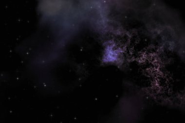 Galaksi uzayındaki yıldız alanı renkli nebula ile. Uzayın derinliklerinin bilim kurgu geçmişi. Ruhsal duvar kağıdı.