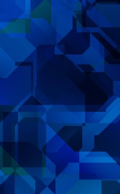 Renkli ve canlı geometrik şekiller katmanları var. Bir teknoloji planının dijital illüstrasyonu. Gelecekçi tasarım şablonu.