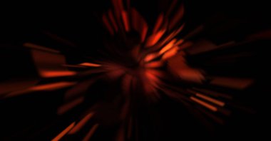 Işık parçacık izleri. Parlayan parçacıkları ve çizgileri olan ışık patlaması yıldızı. Güzel hareketli soyut ışın arkaplanı.