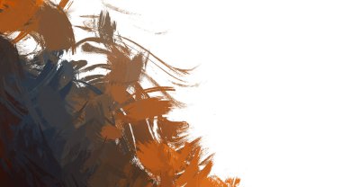 Taranmış Boyalı Soyut Arkaplan. Vahşi kaotik fırça darbeleri. Boya darbeleri. 2D İllüstrasyon. Fırça darbeli resim. 