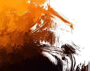 Duvar sanatı Eşsiz ve yaratıcı illüstrasyon. Fırça darbesi ile boyanmış. Renkli fırça darbelerinin soyut arkaplanı. Fırçalanmış canlı duvar kâğıdı. Boyalı sanatsal yaratım.