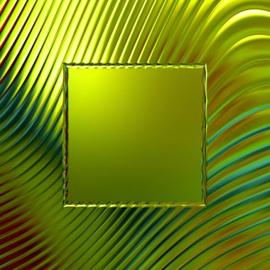 Soyut çerçeveli arkaplan. Renkli, canlı, dalgalı bir duvar kağıdı. Merkezi çerçeveli yaratıcı grafik 2d çizim. Dinamik şekilli modaya uygun sıvı örtüsü.