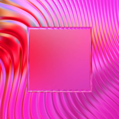 Soyut çerçeveli arkaplan. Renkli, canlı, dalgalı bir duvar kağıdı. Merkezi çerçeveli yaratıcı grafik 2d çizim. Dinamik şekilli modaya uygun sıvı örtüsü.