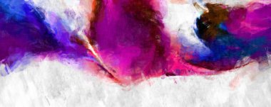 Soyut arkaplanda pürüzlü fırça darbeleri. Fırça boyası. Renkli boya darbeleri. Eşsiz duvar sanatı. Tuvaldeki modern sanat. Renkli çağdaş sanat eserleri. 