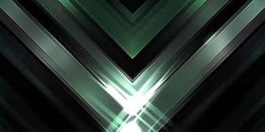 Soyut parlayan geometrik ışıklar arka planda. Fraktal simetrik grafik çizimi. Parıldayan ve parıldayan çubukları kesiştir.