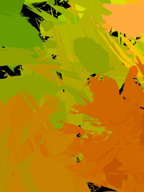 Vahşi fırça darbeleriyle yaratıcı soyut resim. Artistik fırça darbeleriyle donatılmış. Renkli ve canlı bir tasvir. Boyalı sanat.