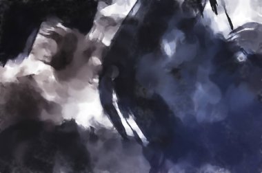 El yapımı sürreal soyut desenli suluboya. Modern sanatsal resim. 2D çizim. Arkaplan boyası karışımı. Yaratıcı duvar sanatı. Çağdaş sanat