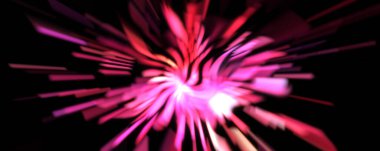 Işık parçacık izleri. Parlayan parçacıkları ve çizgileri olan ışık patlaması yıldızı. Güzel hareketli soyut ışın arkaplanı.