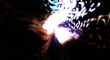 Işık parçacık izleri. Parlayan parçacıkları ve çizgileri olan ışık patlaması yıldızı. Güzel hareketli soyut ışın arkaplanı.