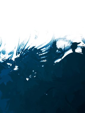 Taranmış Boyalı Soyut Arkaplan. Vahşi kaotik fırça darbeleri. Boya darbeleri. 2D İllüstrasyon. Fırça darbeli resim. 