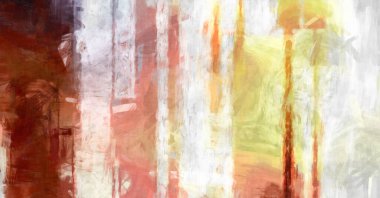 Soyut arkaplanda pürüzlü fırça darbeleri. Fırça boyası. Renkli boya darbeleri. Eşsiz duvar sanatı. Tuvaldeki modern sanat. Renkli çağdaş sanat eserleri. 