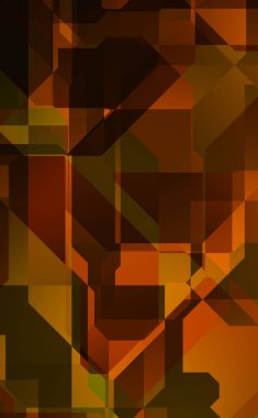 Renkli ve canlı geometrik şekiller katmanları var. Bir teknoloji planının dijital illüstrasyonu. Gelecekçi tasarım şablonu.