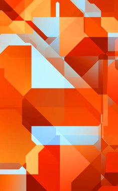 Renkli ve canlı geometrik şekiller katmanları var. Bir teknoloji planının dijital illüstrasyonu. Gelecekçi tasarım şablonu.