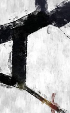 Soyut arkaplanda pürüzlü fırça darbeleri. Fırça boyası. Renkli boya darbeleri. Eşsiz duvar sanatı. Tuvaldeki modern sanat. Renkli çağdaş sanat eserleri. 