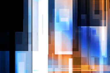 Renkli ve canlı geometrik şekiller katmanları var. Bir teknoloji planının dijital illüstrasyonu. Gelecekçi tasarım şablonu.