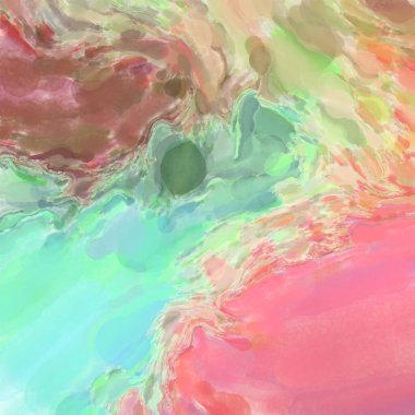 Çağdaş sanat. El işçiliğinin renkli dokusu. Modern resim. Yüzeyde suluboya vuruşlar. Sanatsal arkaplan resmi. Tablo üzerinde soyut resim. Fırça darbeleri. 