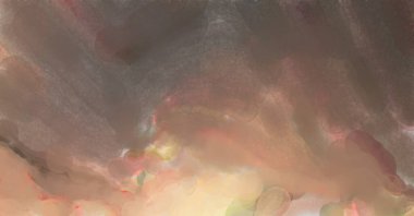 Yumuşak suluboya duvar kağıdı. Hafifçe fırçalanmış renkleri olan sanatsal bir resim. Pastel renkler arkaplana dokunmuş. Soyut duvar sanatı..