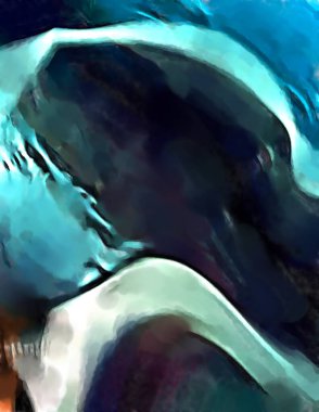 Soyut arkaplanda pürüzlü fırça darbeleri. Fırça boyası. Renkli boya darbeleri. Eşsiz duvar sanatı. Tuvaldeki modern sanat. Renkli çağdaş sanat eserleri. 