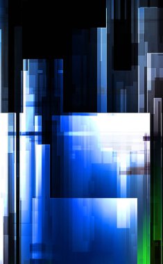 Renkli ve canlı geometrik şekiller katmanları var. Bir teknoloji planının dijital illüstrasyonu. Gelecekçi tasarım şablonu.