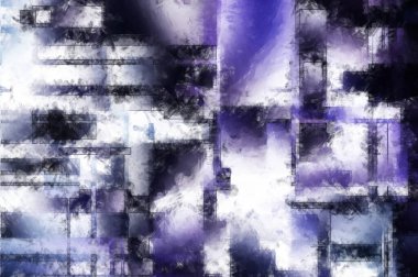 Modern sanat. Renkli çağdaş sanat eserleri. Renkli boya darbeleri. Soyut arkaplanda fırça darbeleri. Fırça boyası. Eşsiz duvar sanatı.