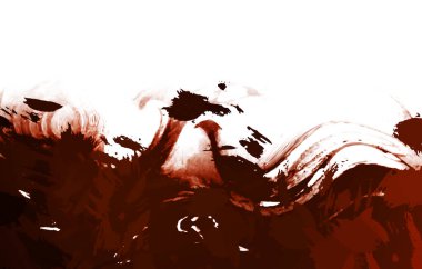 Taranmış Boyalı Soyut Arkaplan. Vahşi kaotik fırça darbeleri. Boya darbeleri. 2D İllüstrasyon. Fırça darbeli resim. 