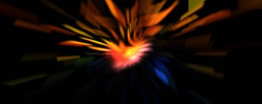 Işık parçacık izleri. Parlayan parçacıkları ve çizgileri olan ışık patlaması yıldızı. Güzel hareketli soyut ışın arkaplanı.