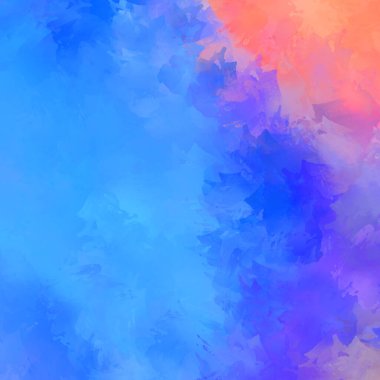 Canlı fırça darbeleriyle boyanmış. Renkli desenli resim. Fırçalanmış duvar kağıdını boya.