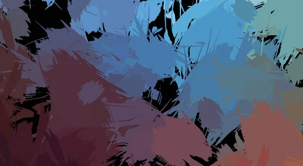 Målad Komposition Med Pulserande Penseldrag Texturerat Färgglatt Måleri Färg Borstad — Stockfoto